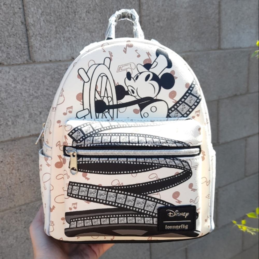NWT Loungefly Mickey Mouse Steamboat Willie Disney Backpack